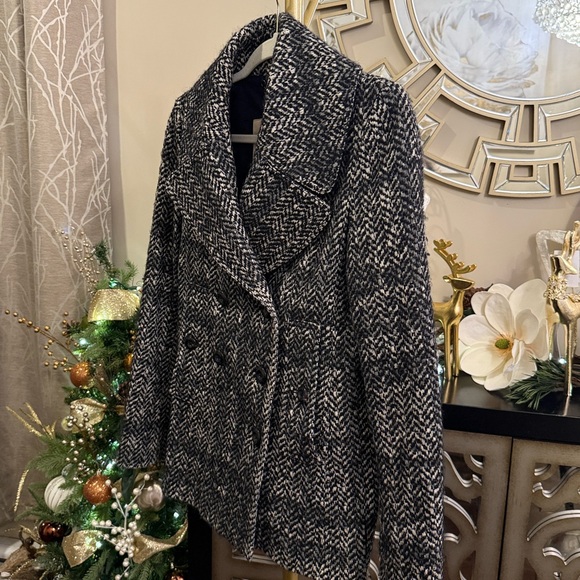 Burberry Prorsum / London Line Tweed Herringbone Peacoat / Double Breasted - Picture 13 of 17